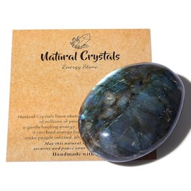 AWARDSEN AWARDSEN 2.4" Labradorite Large Oval Crystal 1 PC Polished Palm Healing Crystals Gemstones for Reiki Healing Balancing Meditation Accessories Anxiety Relief