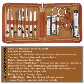 Manicure Set FAMILIFE Nail Kit Manicure Kit Nail Clipper Set 13PCS Nail Care Kit Pedicure Set Stainless Steel Manicure Set Professional Travel Nail Kit Nail Clipper Kit Mens Grooming Kit Gift for Men