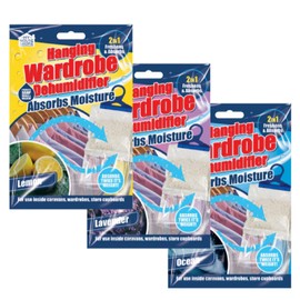 Hy House My Home Fragranced Hanging Wardrobe Dehumidifier Helps Stop Mould, Damp, Mildew, Moisture and Condensation- 3 Pack