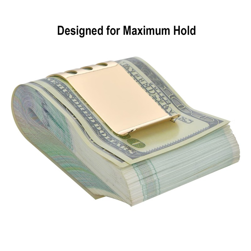 Lindenle Money Clip Spring Steel Cash Clips Large Capacity Minimalist
