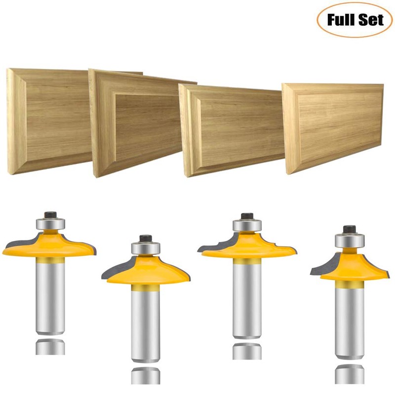 LEATBUY Door&Drawer Front Edging Router Bit Set 1/2-Inch Shank 4