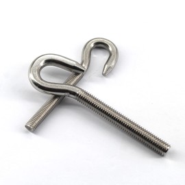 16Pcs Stainless Steel M6 Eye Bolt Long Shank Threaded Rod Round Hook Eyelet Bolt Screw