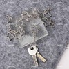 AUEAR, 60 Pack Silver Star Shaped Spring Snap Keychains Clip