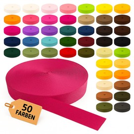 KBBB Webbing 2m or 5m Long - 50 Colours Widths 10mm 15mm 20mm 25mm 30mm 40mm 50mm Polypropylene