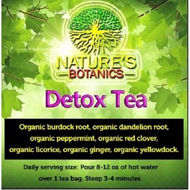 Nature's Botanics Herbal Detox Tea Bags Organic Dandelion Burdock Root Licorice Yellowdock