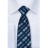 Retreez Tartan Check Patterns Woven Microfiber Men's Tie - Blue