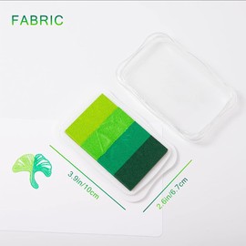 Colorful Fabric Ink Pads, Craft Rainbow Finger Ink Pads Stamps Partner, Washable Pigment Pad for Rubber Stamps, Kids Card Making, Paper Wood (Multi Green)