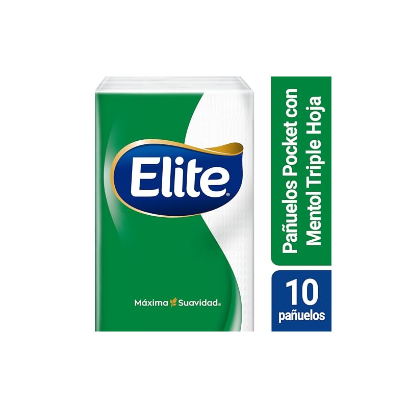 Elite Pañuelos Mentol 3 Hojas 6 Paquetes de 10 Piezas