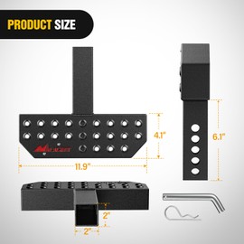 Nilight Folding Heavy Duty Tire Step for Truck SUV and RV, Non-Slip Steel Surface, Adjustable to Fit Tire from 10” to 15” Rated up to 350 Lbs,Easy to Install and Adjust Red