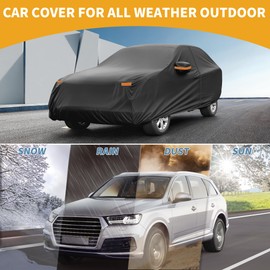 Partuto Car Cover Waterproof All Weather Sun Rain Protection Full Exterior Cover for Subaru Outback 190T-PU Black with Left Side Zippers