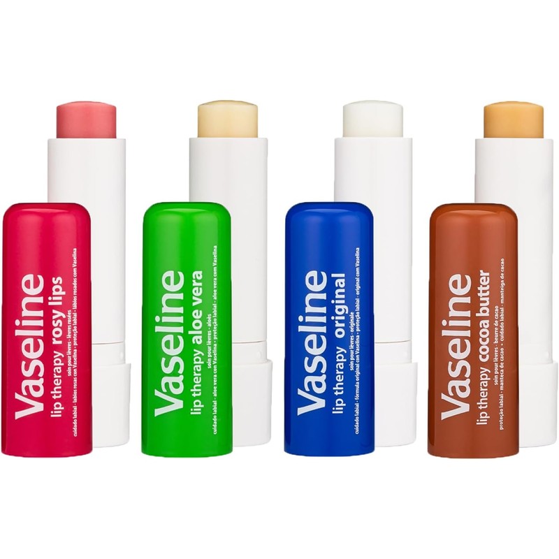 Vaseline Lip Therapy Stick with Petroleum Jelly (Original, Aloe Vera,