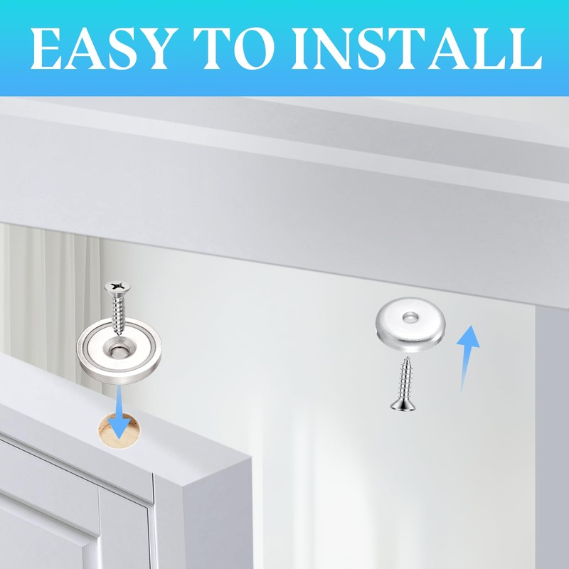 Yaocom 4 Pcs Concealed Magnetic Door Catch Top Ball Catch