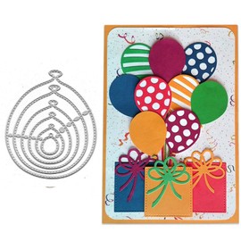 beautyshoppingstore Die Cuts,Balloons Party Festival Invitation Card Cutting Dies Cut Stencils for DIY Scrapbooking Album Decorative Embossing Paper Dies Card Making, Silver, 10.6x8.8cm 4.17X3.46