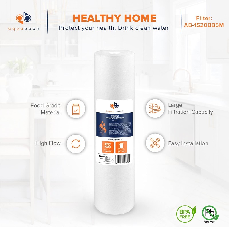 Aquaboon 5 Micron 20 x 4.5 Whole House Sediment Filter