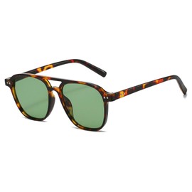 YAMEIZE Retro Style Double Bridge Sunglasses - for Women Men 70s Vintage Style UV400 Protection Square Eyewear Driving