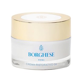 Borghese Crema Ristorativo-24 - Hidratante facial hidratante para líneas finas y arrugas con extracto de algas marinas y vitamina E, piel normal a sec