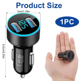 66W Zigarettenanzünder USB C,Zigarettenanzünder USB C Auto Ladegerät Adapter mit 2-Port, KFZ Ladegerät Schnellladen für Telefon Autogeräte