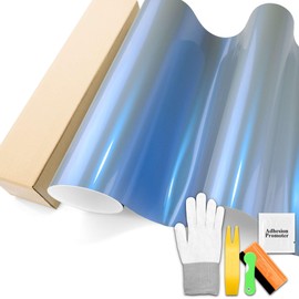 Space Candy Gloss Gray Blue Chameleon Metallic Color Shift Color Change Vinyl Wrap Auto Car Sticker Decal Film Sheet Bubble Free Air Release Technology with Tool Set 5FTx6FT