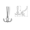 1 x Triple Hat Coat Hanger Hook Door Wall Bath
