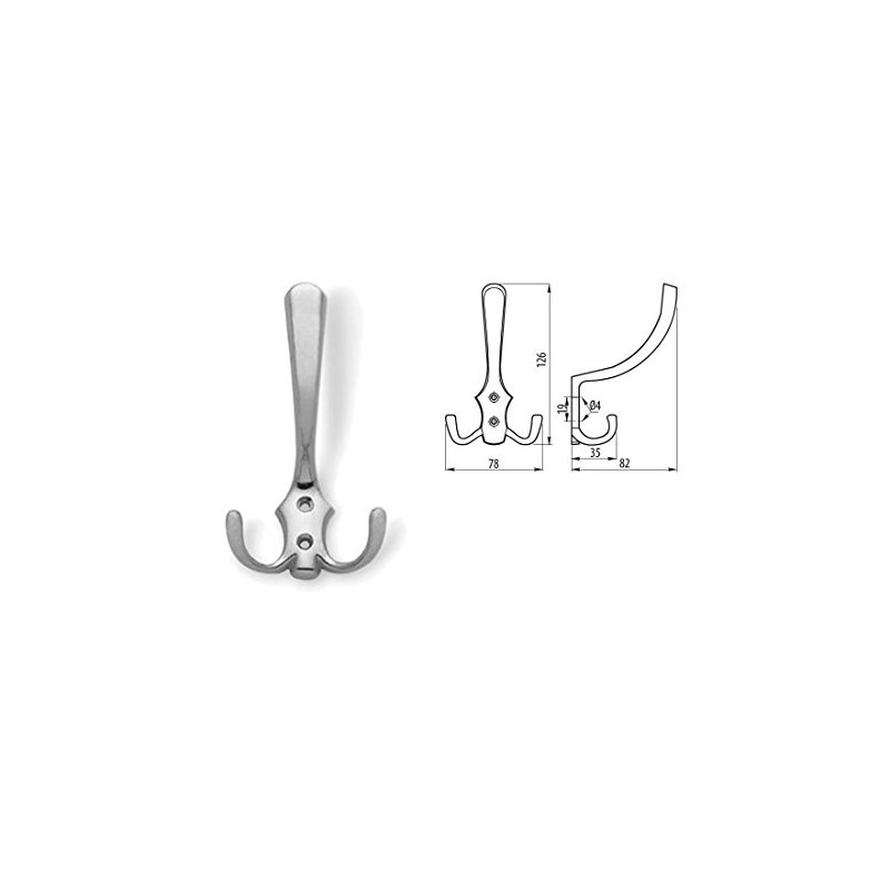 1 x Triple Hat Coat Hanger Hook Door Wall Bath