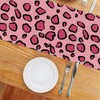 ZCHOMI Pink Leopard Print Table Runner 13x72 Inch Trendy Kitchen
