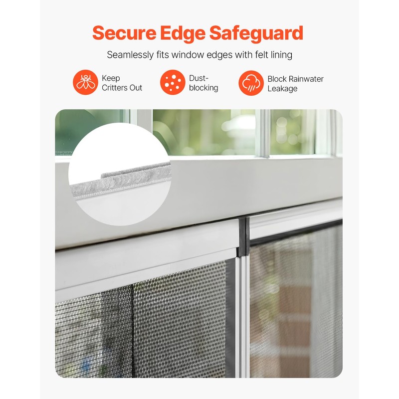 VEVOR Adjustable Window Screen, 15" H x 21" - 40"