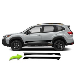 BENINI DESIGN STUDIO - Side Door Rocker Racing Stripe Decal Vinyl Graphics Kit Set Compatible with Subaru Forester 2017-2024 Wilderness Base and All Trim Levels (Silver)
