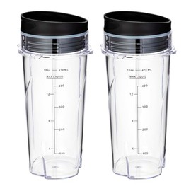 16 oz Cup Replacement Compatible with Ninja Blender 4 Fins BL740 BL770 BL772 BL773 BL780 BLL771-2 Pack