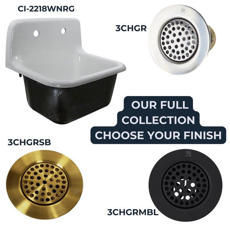 Nantucket Sinks 3 inch Utility Commercial Sink Grid Drain 4.5