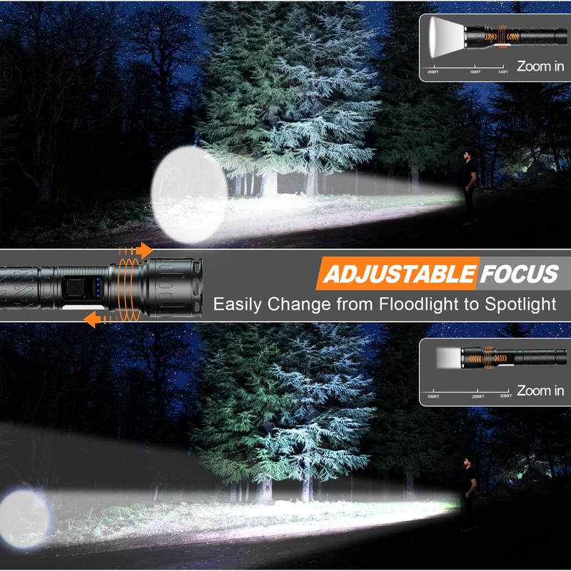 MOREVAC Flashlights High Lumens Rechargeable- Super Bright Tactical Magnetic LED