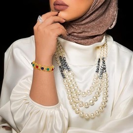 Formery Gemstones Charm Bracelet for Women Retro Gold Plated Crystal Link Chain Jewelry Luxurious Bracelets