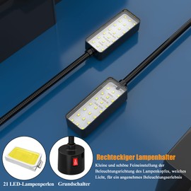 S SHUN CAN DA LED Magnetic Work Light 21 LEDs 300 mm Flexible Gooseneck Lamp 500 Lumens 220 Volt Sewing Machine Lathe Milling Drill Industrial Lighting (5W)