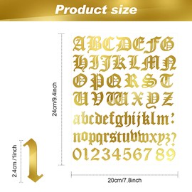 Set of 8 Self Adhesive Vinyl Letter Number Mailbox Number Stickers Alphabet Number Stickers for Mailboxes Signs Windows Doors Cars Trucks Home Business Address Numbers (Gold,1 Inch)