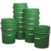 Hudson Exchange Premium 5 Gallon Bucket, HDPE, Green, 12 Pack