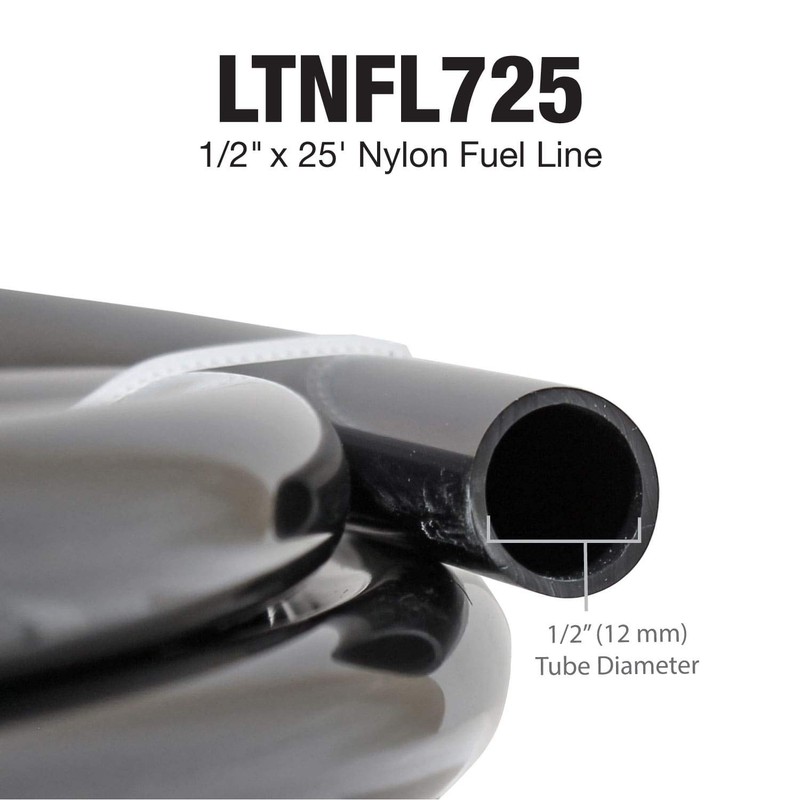 4LIFETIMELINES Nylon Fuel Repair Tubing Coil, 1/2 x 25 ft