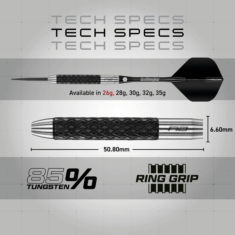 RED DRAGON Rat 1: 26g Tungsten Darts Set with Flights