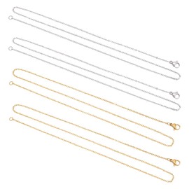 UNICRAFTALE 12pcs 50 cm 2 Colours Necklaces Chains Stainless Steel Chain Jewellery Making 1.5 mm Wide Necklace Chain with Lobster Claw Clasps Jewellery Craft Chain for DIY Jewellery Necklace