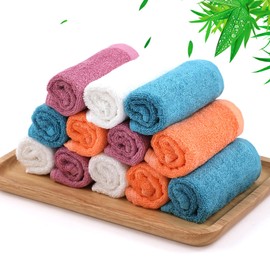 JEFFSUN Kitchen Washcloths, 12 Pack Oil Resistant Dishcloths, 10x14 Inch Small Dish Rags, Reusable Cleaning Cloths Multi Dish Cloths for Wasing Dishes