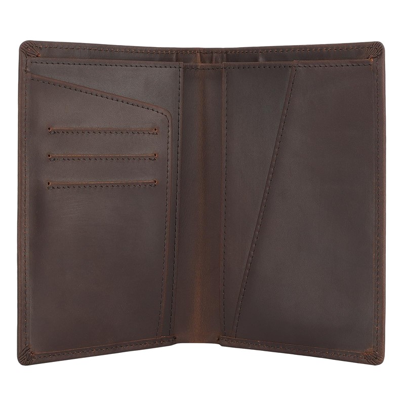 Polare Functional RFID Blocking Leather Passport Holder Travel Bifold Wallet
