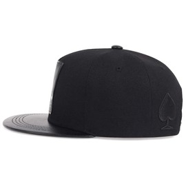 Sproutsy Men's Spade Snapback Casual Hat Flat Visor Straight Playing Cards, Black