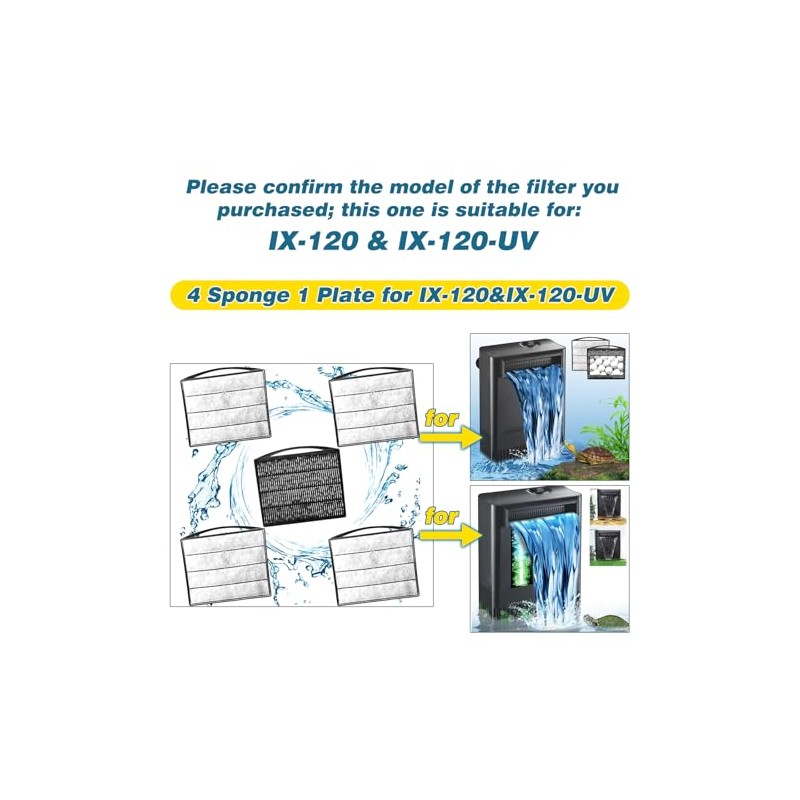 TARARIUM Aquarium Filters Accessories for Large IX-120 Filter & IX-120