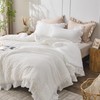 JOLLYVOGUE White Comforter Full Size, 3 Pieces Seersucker Lightweight Full