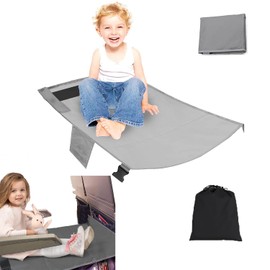 Toddler Airplane Bed for Toddler, Airplane Seat Extender for Kids，Kids Airplane Travel Essentials, Airplane Must Have for Toddlers, Baby Portable Plane Bed Foot Rest for Flights(Gray)