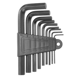 HARFINGTON 9pcs Hex Key Wrench Set 1.5/2/2.5/3/4/5/6/8/10mm 45# Steel L-Shape Hexagon Metric Wrenches Repairing Tool for Home DIY Bike Motorcycle Repair, Black