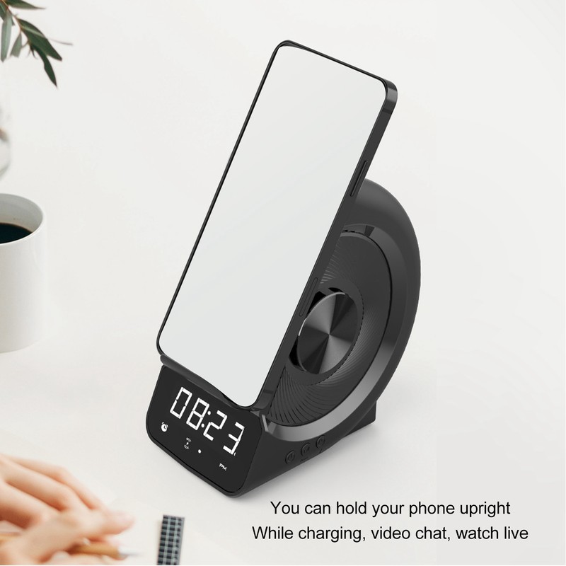 3 in 1 Bluetooth Speaker PC ABS Alarm Clock with