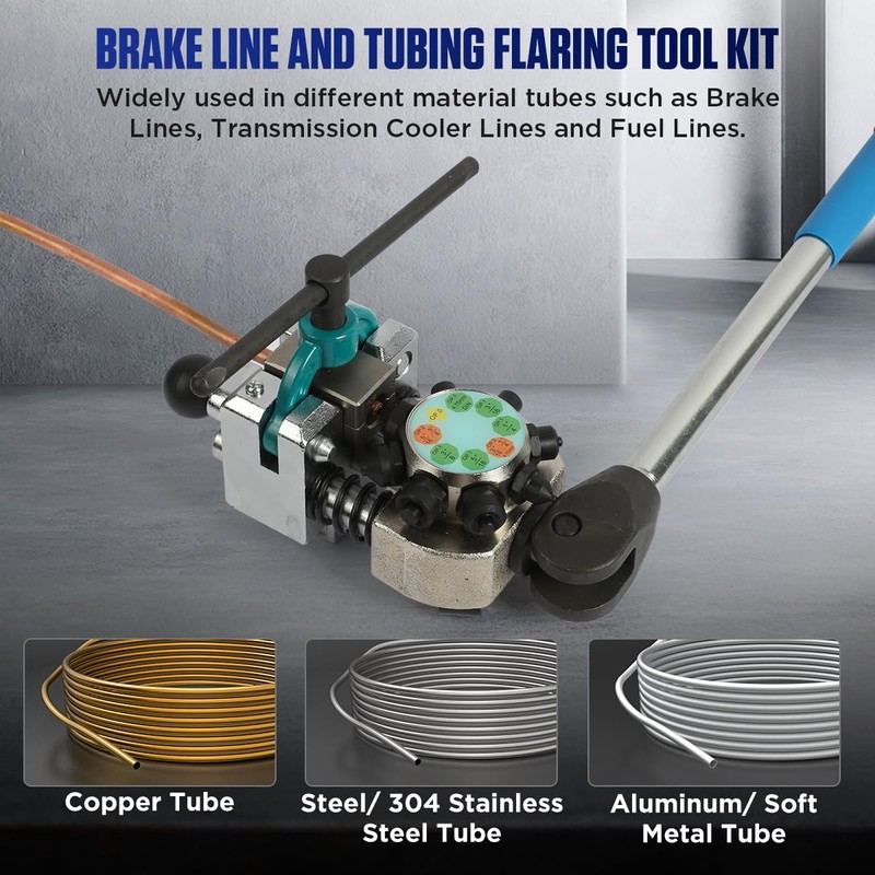 Professional Brake Line Flaring Tool Kit for 45 Degree Single,