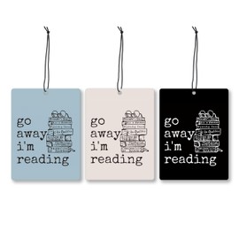 Mancheng-zi Book Lover Car Air Freshener 3Pcs, Book Reading Room Nook Library Bookish Air Freshener Hanging for Cars Closet Drawer or Books, Go Away I'm Reading Car Accessories Mirror Decor for Women