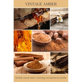 Eco Candle Co. Recycled Candle, Vintage Amber, 26 oz. - Scents of Wood Resin, Nutmeg, Cinnamon, & Vanilla - 100% Soy Wax, No Lead, Kraft Paper Label & Lid, Hand Poured, Midwest Grown Soybeans