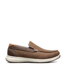 Florsheim Boy's Crossover Moc Toe Slip-On Jr. (Toddler/Little Kid/Big Kid) Mushroom 6 Big Kid M