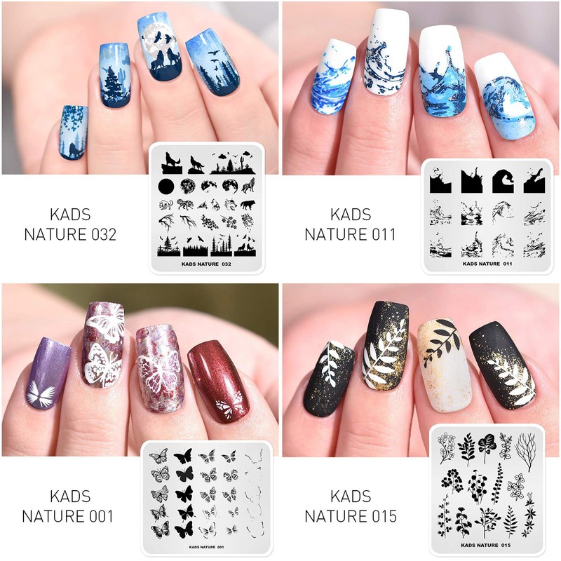 Alexnailart Nail Stamping Plates Set Nature Series Multi Pattern Image